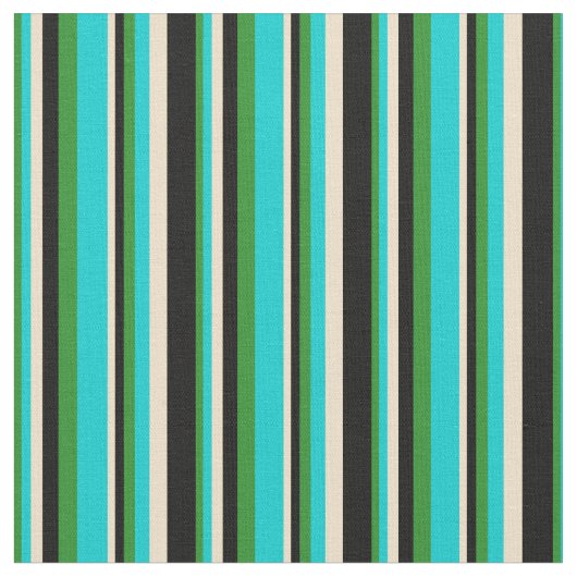 Forest Green, Dark Turquoise, Tan en Black Stof (Close Up)