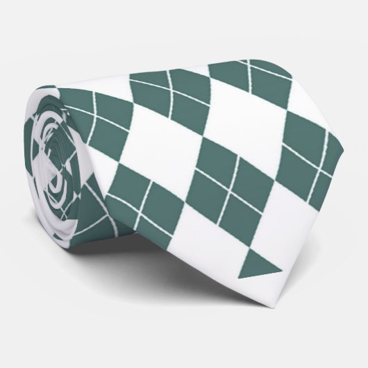 Forest Green Diamond Mannen Stropdas (Opgerold)