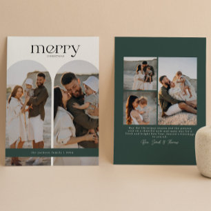 Forest Green dubbele boog foto Feestdagenkaart