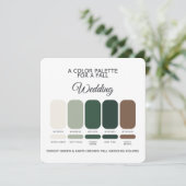 Forest Green Earth Brown Fall Wedding Palette Card Kaart (Staand voorkant)