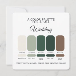 Forest Green Earth Brown Fall Wedding Palette Card Kaart