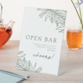 Forest Green eenvoudige botanische open bar Reclamebord Met Voetstuk (Insitu)