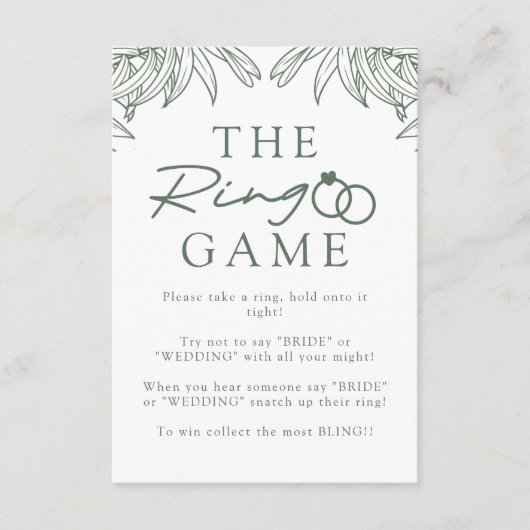 Forest Green Eenvoudige Botanische Zeg niet Bruid Informatiekaartje (Voorkant)