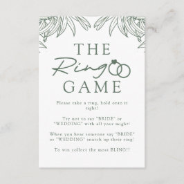 Forest Green Eenvoudige Botanische Zeg niet Bruid Informatiekaartje