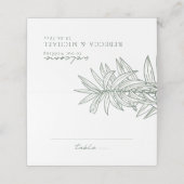 Forest Green Eenvoudige Hand Getrokken Botanische  Plaatskaartje (Buitenkant ongevouwen)