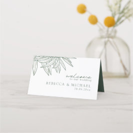 Forest Green Eenvoudige Hand Getrokken Botanische Plaatskaartje