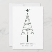 Forest Green Eenvoudige Kerstboom Foto Flat Feestdagenkaart (Voorkant)