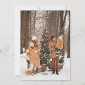 Forest Green Eenvoudige Kerstboom Foto Flat Feestdagenkaart (Achterkant)