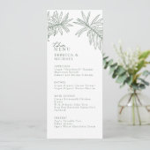 Forest Green Elegant Botanisch Trouwmenu (Staand voorkant)