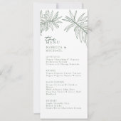 Forest Green Elegant Botanisch Trouwmenu (Voorkant)