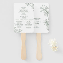Forest Green Elegant Botanische Orde van Service Handwaaier
