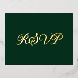 Forest Green Elegant Co-Starring Folie RSVP-kaart Folie Feestdagen Briefkaart