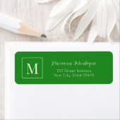 Forest Green Elegant Personalized Monogram Name Etiket (Insitu)