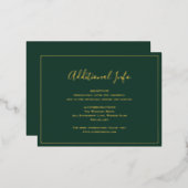 Forest Green Elegant Wedding Folie Enclosure Kaart (Voorkant / Achterkant)