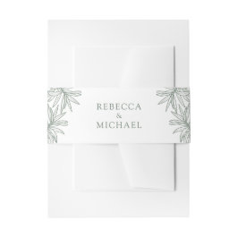 Forest Green Elegante Botanische bruiloft Uitnodigingen Wikkel