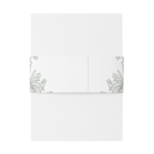 Forest Green Elegante Botanische bruiloft Uitnodigingen Wikkel (Achterkant Voorbeeld)