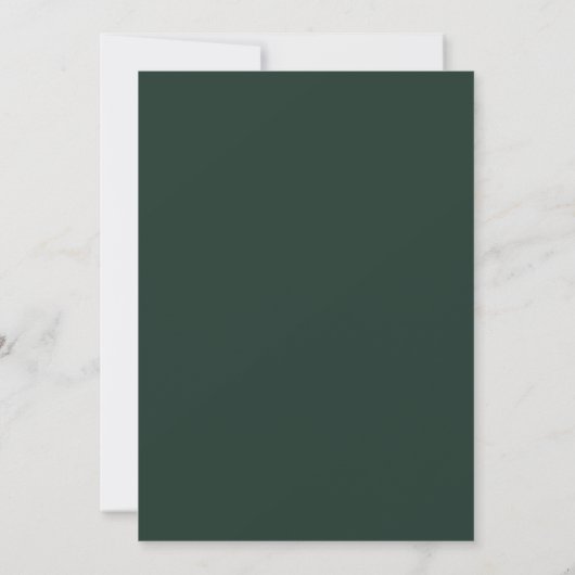 Forest Green Emerald | Delicate Script bruiloft Kaart (Achterkant)