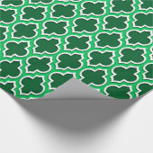Forest Green Emerald Green Wht XL Moroccan #4DS Cadeaupapier (Hoek)