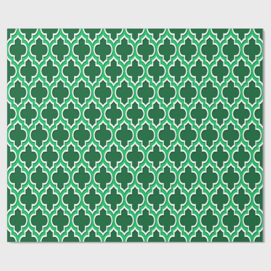Forest Green Emerald Green Wht XL Moroccan #4DS Cadeaupapier (Vlak)