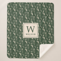 Forest Green en Beige Monogram Naam Kerstmis