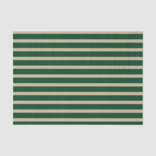 Forest Green- en beige Stripes Tissuepapier