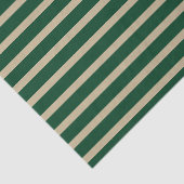 Forest Green- en beige Stripes Tissuepapier (Detail)