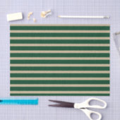 Forest Green- en beige Stripes Tissuepapier (Craft)