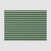 Forest Green- en beige Stripes Tissuepapier (Voorkant)