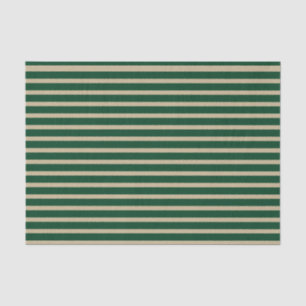 Forest Green- en beige Stripes Tissuepapier