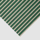 Forest Green- en beige Stripes Tissuepapier (Detail)