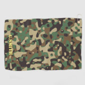 Forest Green en Brown Camouflage. Camo je Golfhanddoek (Horizontaal)