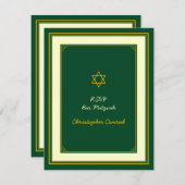 Forest Green en Gold Bar Mitswa Response Kaart (Voorkant / Achterkant)