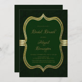 Forest Green en Gold Bridal Brunch Kaart (Voorkant / Achterkant)
