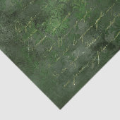 Forest Green en Gold Damask  kalligrafie Tissuepapier (Detail)
