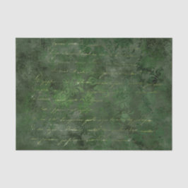 Forest Green en Gold Damask  kalligrafie Tissuepapier