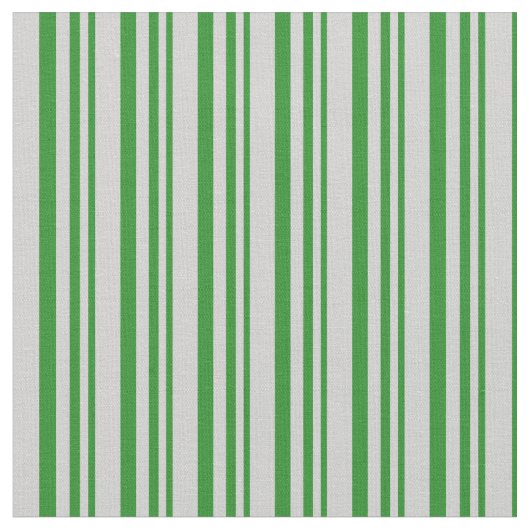 Forest Green en Light Grey Striped Pattern Stof (Close Up)