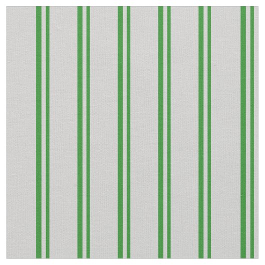 Forest Green en Light Grey Striped Pattern Stof (Close Up)