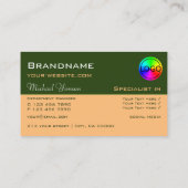 Forest Green en Peach Chic met Logo Professional Visitekaartje (Achterkant)