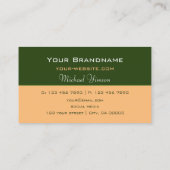 Forest Green en Peach met Monogram Professional Visitekaartje (Achterkant)