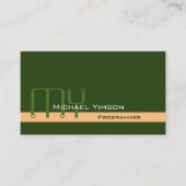 Forest Green en Peach met Monogram Professional Visitekaartje (Voorkant)