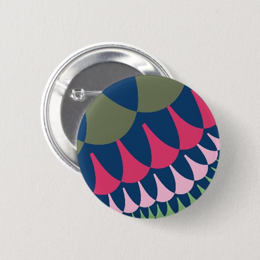 Forest Green- en roze schalen Ronde Button 5,7 Cm (Voorkant /achterkant)