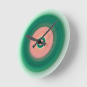 Forest Green en Salmon Pink Ronde Klok (Hoek)