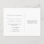 Forest Green en White Rsvp met Meal Choice Uitnodiging Briefkaart (Achterkant)