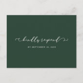 Forest Green en White Rsvp met Meal Choice Uitnodiging Briefkaart (Voorkant)