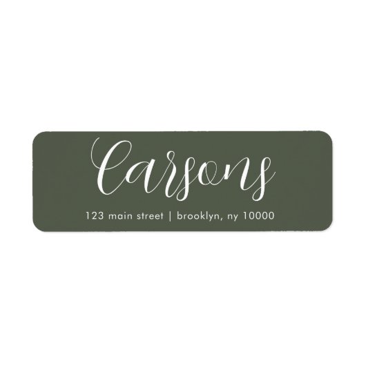 Forest Green Family Name Return Label (Voorkant)
