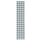 Forest Green Farmhouse Buffalo Plaid Korte Tafelloper (Voorkant)