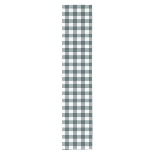 Forest Green Farmhouse Buffalo Plaid Korte Tafelloper (Voorkant)