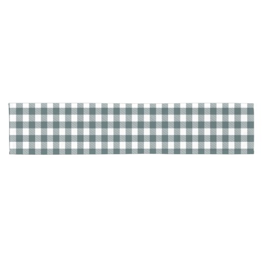 Forest Green Farmhouse Buffalo Plaid Korte Tafelloper (Horizontaal)