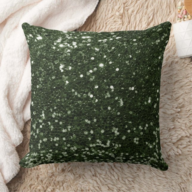 Forest Green Faux Sequin Glitter Sierkussen (Deken)