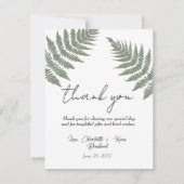 Forest Green Ferns bruiloft Dank u Bedankkaart (Voorkant)